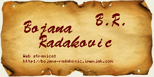 Bojana Radaković vizit kartica